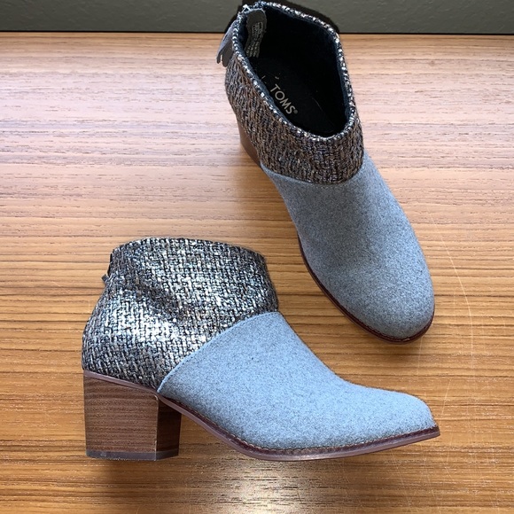 TOMS Leila grey/silver ankle boot - Picture 5 of 9